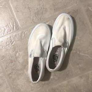 White Slip On Vans